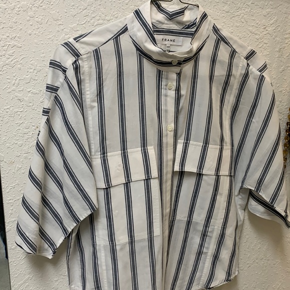 NEW Frame Short Sleeve Clean Safari Shirt - Medium - Picture 3 of 5